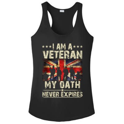 I Am A Veteran My Oath Never Expires Fathers Day Armed Forces Day Patriotic Ladies PosiCharge Competitor Racerback Tank