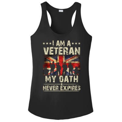 I Am A Veteran My Oath Never Expires Fathers Day Armed Forces Day Patriotic Ladies PosiCharge Competitor Racerback Tank