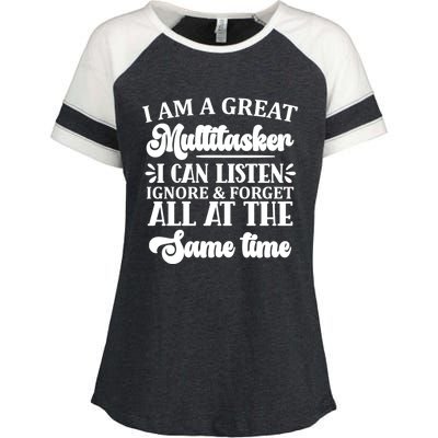 I Am A Great Multitasker Funny Graphic Tee And Meaningful Gift Enza Ladies Jersey Colorblock Tee