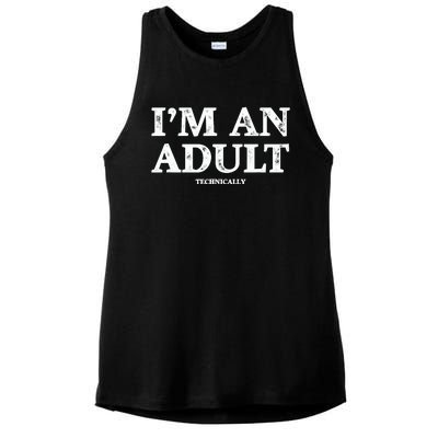 IM An Adult Technically Funny 18th Birthday Gift Ladies PosiCharge Tri-Blend Wicking Tank