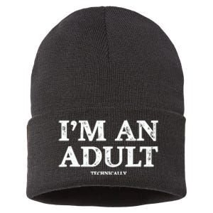 IM An Adult Technically Funny 18th Birthday Gift Sustainable Knit Beanie