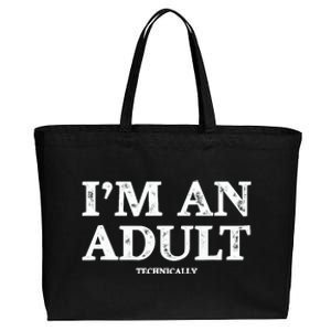 IM An Adult Technically Funny 18th Birthday Gift Cotton Canvas Jumbo Tote