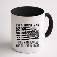 I Am A Simple Man I Like Motorcycles And Believe In Jesus Mug