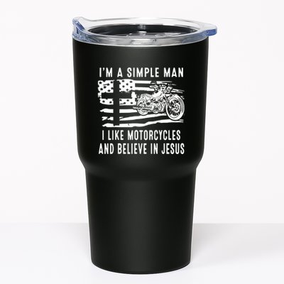 I Am A Simple Man I Like Motorcycles And Believe In Jesus Tumbler
