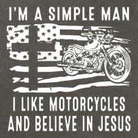 I Am A Simple Man I Like Motorcycles And Believe In Jesus Cotton Canvas Backpack