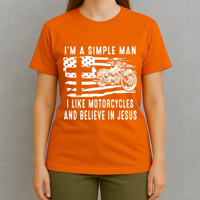 I Am A Simple Man I Like Motorcycles And Believe In Jesus T-Shirt