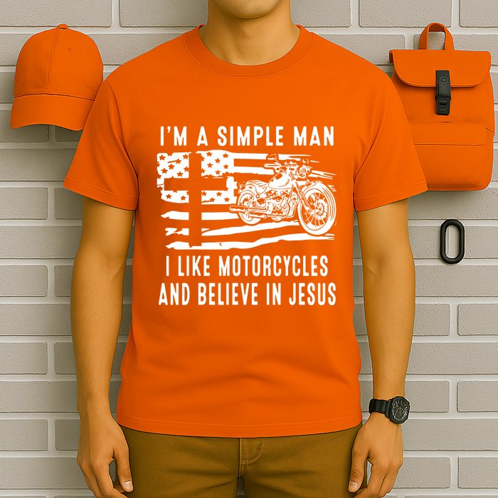 I Am A Simple Man I Like Motorcycles And Believe In Jesus T-Shirt