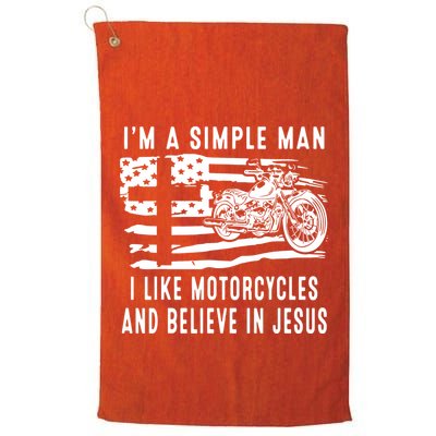 I Am A Simple Man I Like Motorcycles And Believe In Jesus Golf Towel