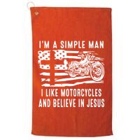 I Am A Simple Man I Like Motorcycles And Believe In Jesus Golf Towel