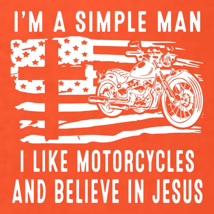 I Am A Simple Man I Like Motorcycles And Believe In Jesus Womens T-Shirt