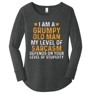 I Am A Grumpy Old Man My Level Of Sarcasm Depends On Your Women's Perfect Tri Tunic Long Sleeve Shirt