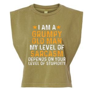 I Am A Grumpy Old Man My Level Of Sarcasm Depends On Your Garment-Dyed Women's Muscle Tee