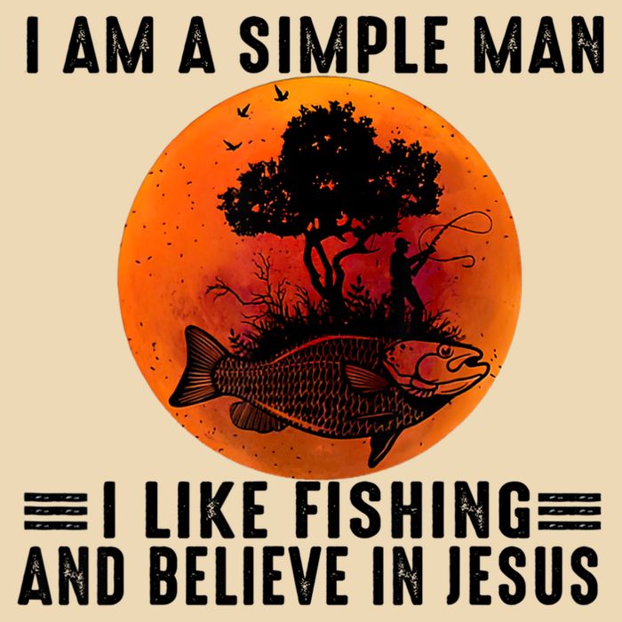 I Am A Simple Man I Like Fishing And Believe In Jesus Drawstring Bag