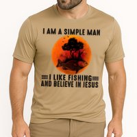 I Am A Simple Man I Like Fishing And Believe In Jesus Cooling Performance Crew T-Shirt