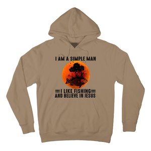 I Am A Simple Man I Like Fishing And Believe In Jesus Hoodie