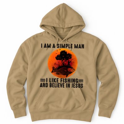 I Am A Simple Man I Like Fishing And Believe In Jesus Hoodie