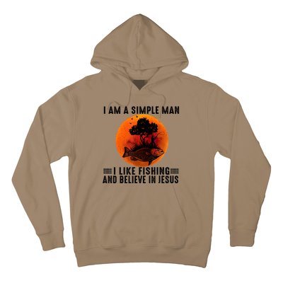 I Am A Simple Man I Like Fishing And Believe In Jesus Hoodie