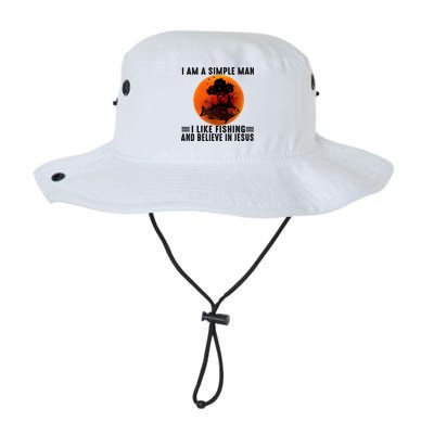 I Am A Simple Man I Like Fishing And Believe In Jesus Bucket Hat