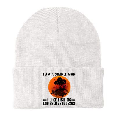 I Am A Simple Man I Like Fishing And Believe In Jesus Beanie