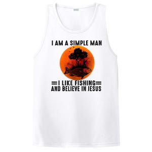 I Am A Simple Man I Like Fishing And Believe In Jesus PosiCharge Competitor Tank