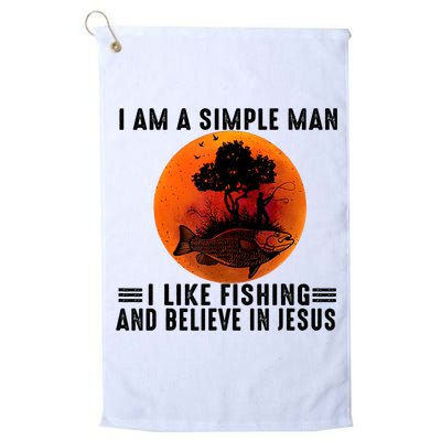 I Am A Simple Man I Like Fishing And Believe In Jesus Golf Towel