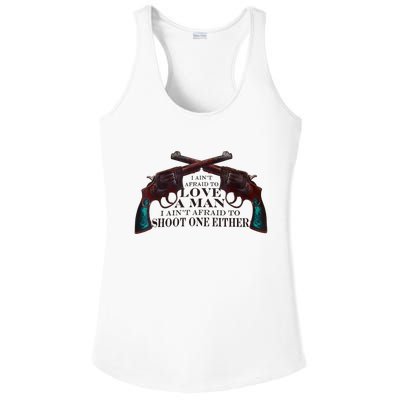 I AinT Afraid To Love A Man I AinT Afraid To Shoot One Fun Ladies PosiCharge Competitor Racerback Tank