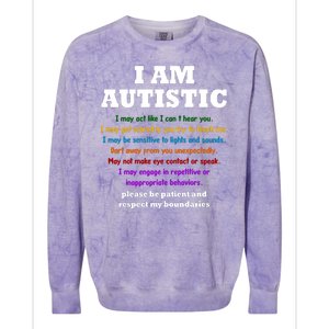 I Am Autistic Please Be Patient Colorblast Crewneck Sweatshirt