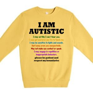 I Am Autistic Please Be Patient Premium Crewneck Sweatshirt