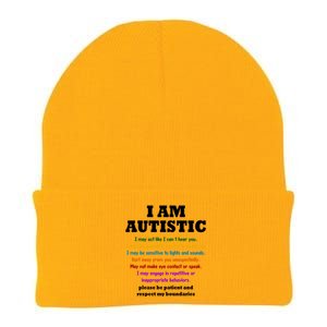 I Am Autistic Please Be Patient Knit Cap Winter Beanie