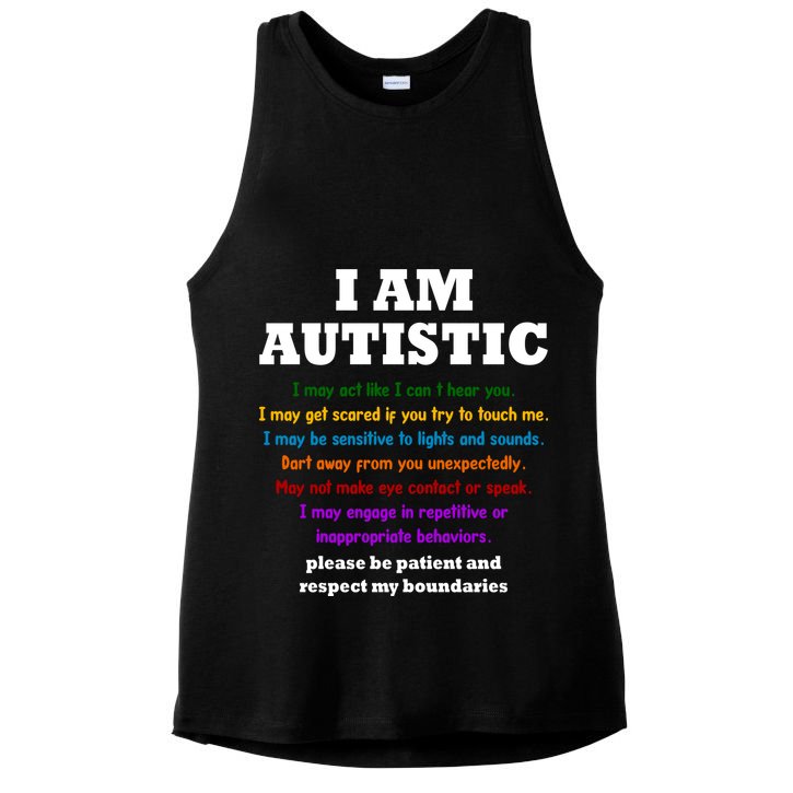 I Am Autistic Please Be Patient Ladies PosiCharge Tri-Blend Wicking Tank