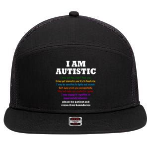 I Am Autistic Please Be Patient 7 Panel Mesh Trucker Snapback Hat