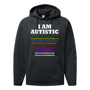 I Am Autistic Please Be Patient Performance Fleece Hoodie