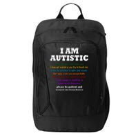 I Am Autistic Please Be Patient City Backpack