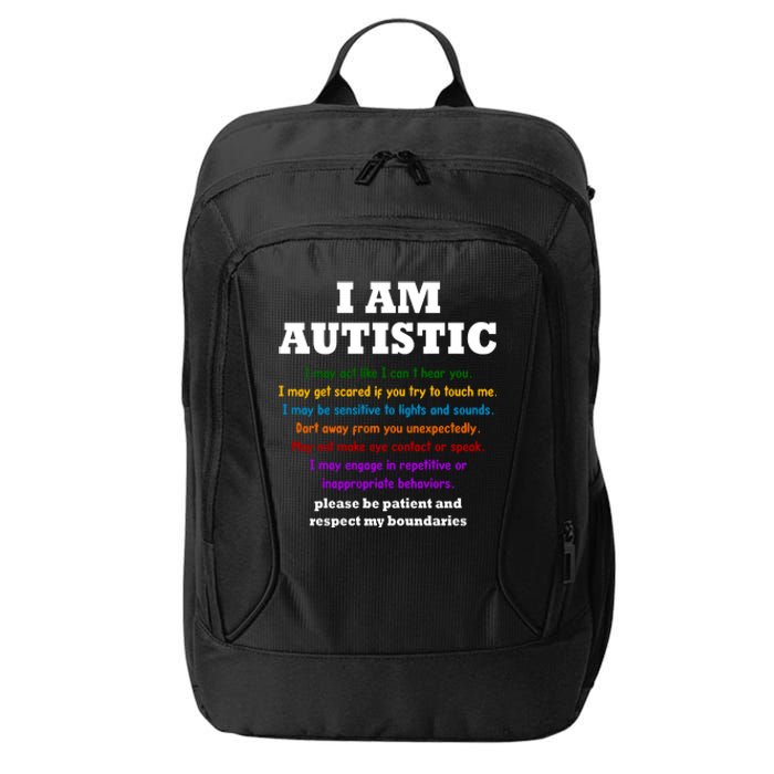 I Am Autistic Please Be Patient City Backpack