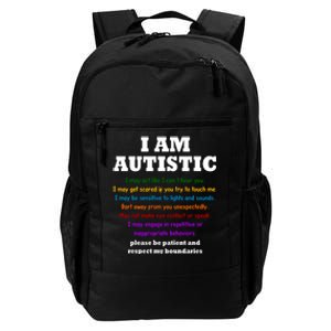 I Am Autistic Please Be Patient Daily Commute Backpack