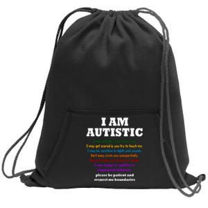 I Am Autistic Please Be Patient Sweatshirt Cinch Pack Bag