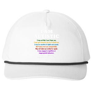 I Am Autistic Please Be Patient Snapback Five-Panel Rope Hat