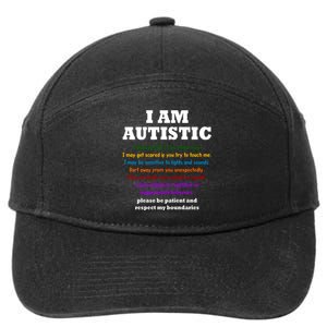 I Am Autistic Please Be Patient 7-Panel Snapback Hat