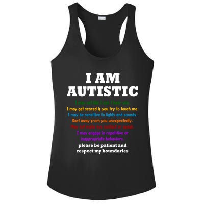 I Am Autistic Please Be Patient Ladies PosiCharge Competitor Racerback Tank