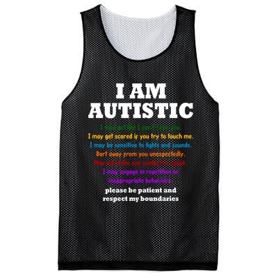 I Am Autistic Please Be Patient Mesh Reversible Basketball Jersey Tank