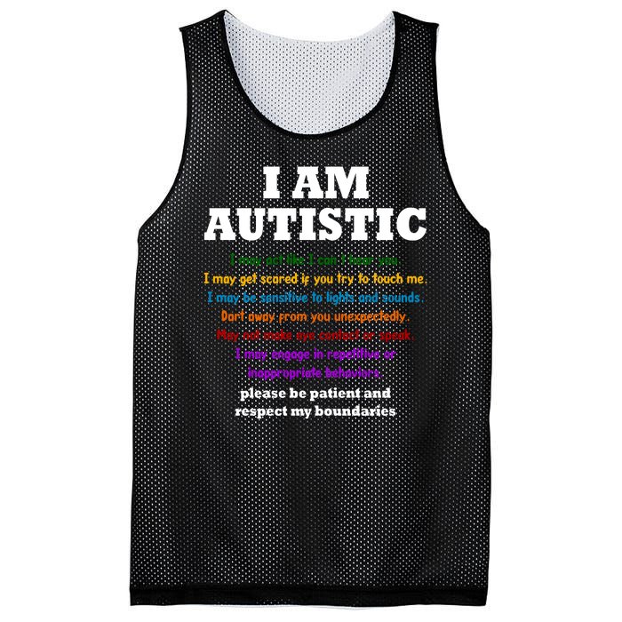 I Am Autistic Please Be Patient Mesh Reversible Basketball Jersey Tank