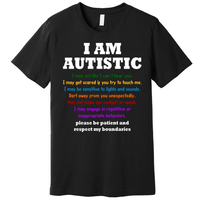 I Am Autistic Please Be Patient Premium T-Shirt