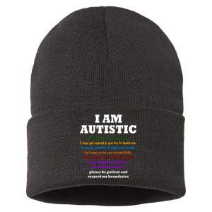 I Am Autistic Please Be Patient Sustainable Knit Beanie