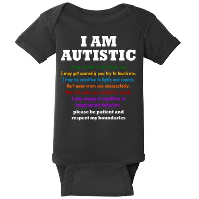 I Am Autistic Please Be Patient Baby Bodysuit