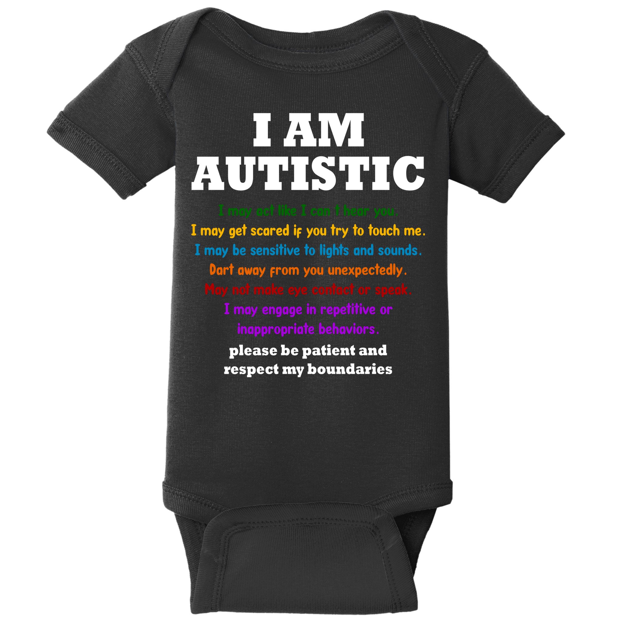 I Am Autistic Please Be Patient Baby Bodysuit