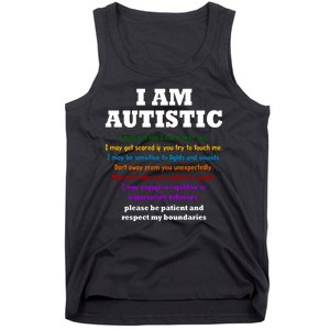 I Am Autistic Please Be Patient Tank Top