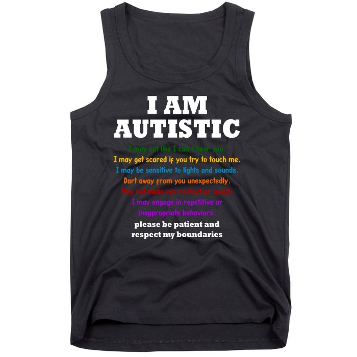 I Am Autistic Please Be Patient Tank Top