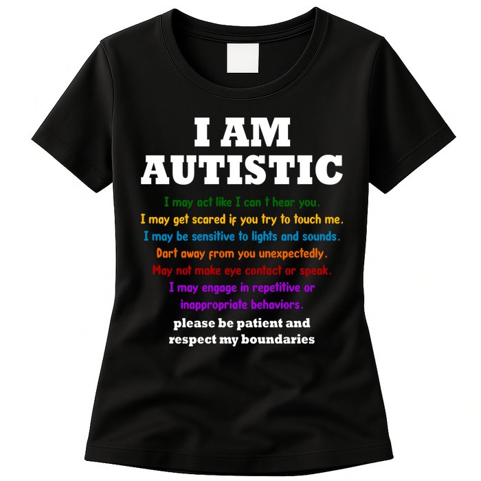 I Am Autistic Please Be Patient Womens T-Shirt