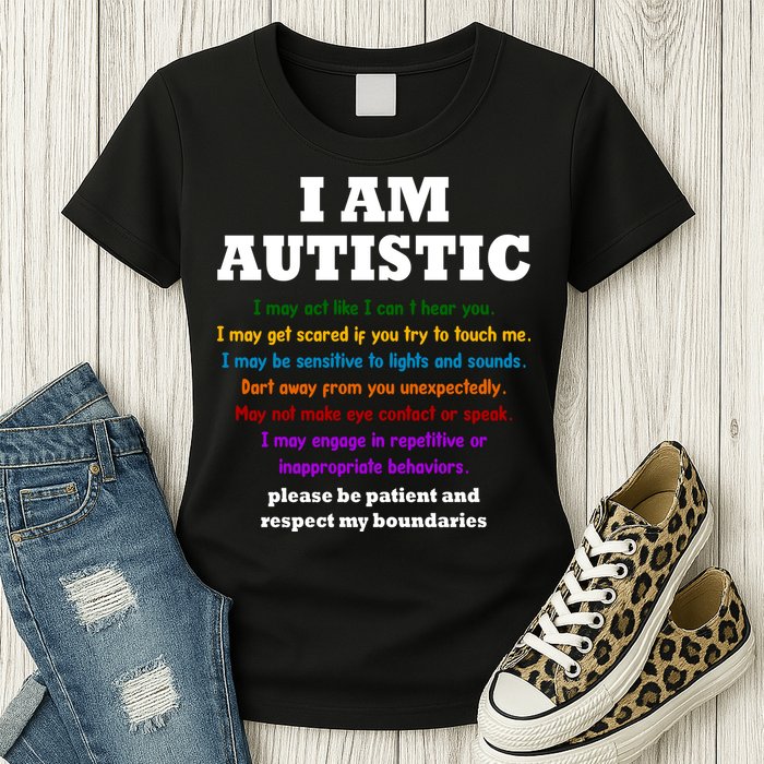 I Am Autistic Please Be Patient Womens T-Shirt