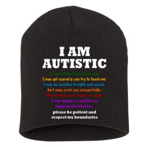 I Am Autistic Please Be Patient Short Acrylic Beanie